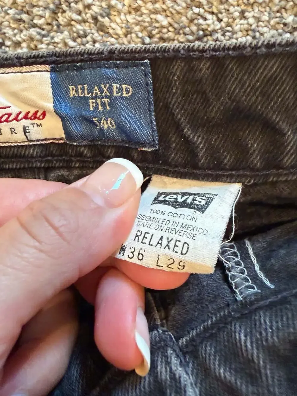Vintage Levi Strauss Signature 540 Relaxed Fit Black Denim Jeans Size 36x29